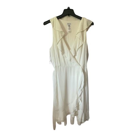 Kate lily Dresses & Skirts - Kate Lily Womens White Faux Wrap Dress Summer Vacation Size 14W